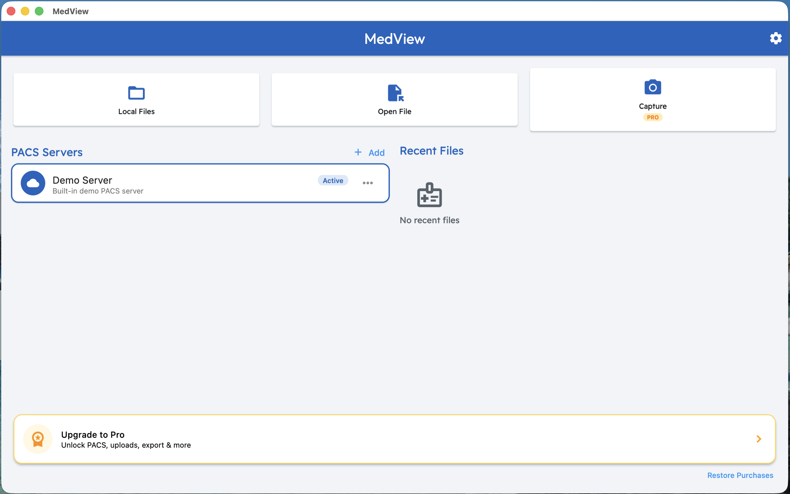 MedView desktop home