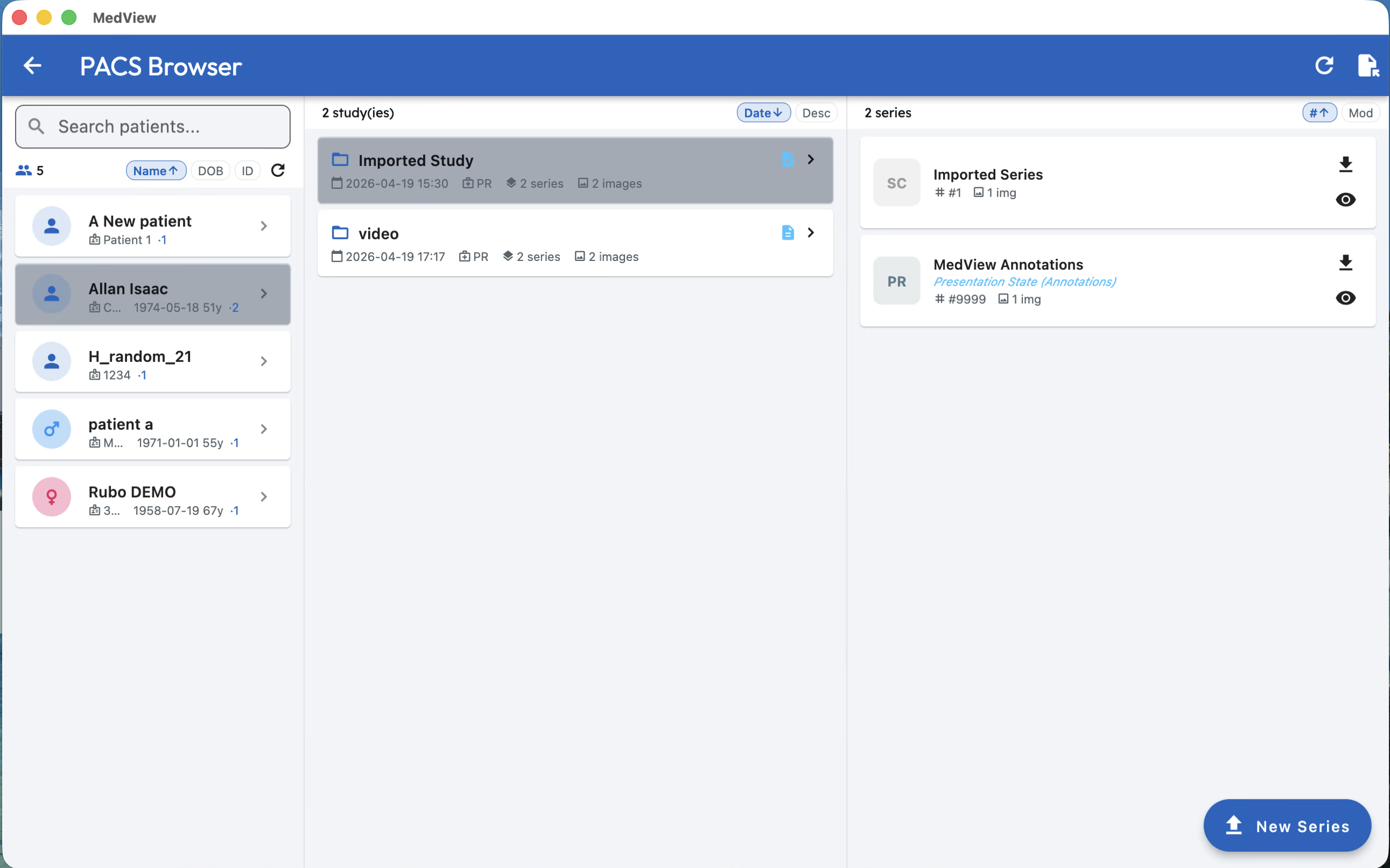 Desktop PACS browser